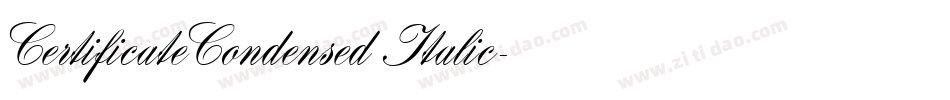 CertificateCondensed Italic字体转换